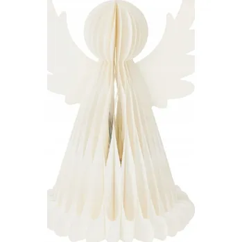 Vánoční dekorace Papírový anděl LED 38 cm bílý vánoční dekorace s časovačem