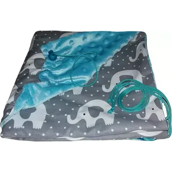 Neklouzavá oboustranná deka fleece MINKY/ BAVLNA - menší Modrá