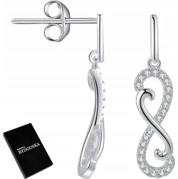 Náušnice POSTŘÍBŘENÉ NÁUŠNICE SRDCE NEKONEČNO ŠROUBOVACÍ PEcky STŘÍBRO 925