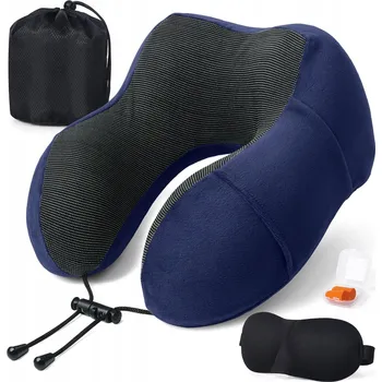 Polštář POLŠTÁŘ POLŠTÁŘEK Z PAMĚŤOVÉ PĚNY NA KRK + ŠPUNTY DO UŠÍ + POTÁPĚČSKÉ BRÝLE NA OČI - SADA