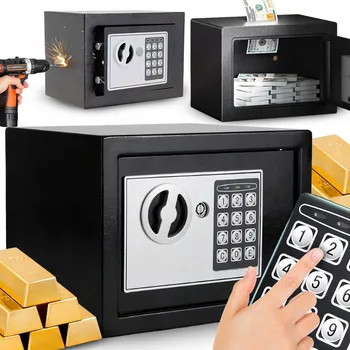 Trezor DOMÁCÍ SEJF KAZETA S ELEKTRONICKÝM ZÁMKEM 10L KLÍČ ŠIFRA KÓD PANCÉŘOVÁ XL