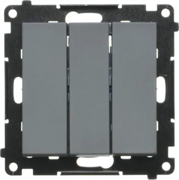 vypínač Tlačítko zapínací 3 násobné, s orientačním LED podsvětlením, řazení, Simon 55 TP31L.01/116, grafitová