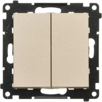vypínač Vypínač křížový 2 násobný, bez piktogramu, řazení 7+7, 10 A / 230, Simon 55 TW7/2.01/X/144, champagne metalizovaná