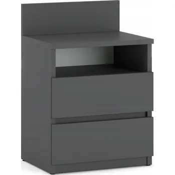 Noční stolek Noční stolek Stiv-Meble šedý matný 2 zásuvky 40x32x59 cm