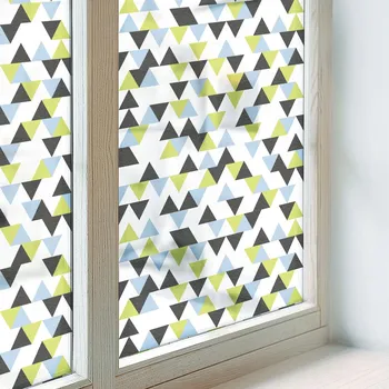 Polep vozidla Dekorativní mléčná fólie na okno, geometrické trojúhelníky, 50x146 cm