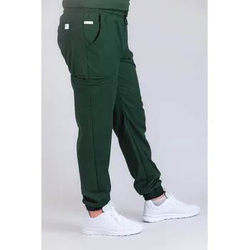 Pánské kalhoty Pánské zdravotnické kalhoty - Pine Green M Jogger se stahovací šňůrkou