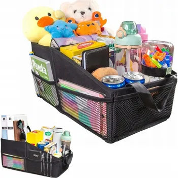 Organizér do auta SKLÁDACÍ ORGANIZÉR DO AUTA S PŘIHRÁDKAMI, STABILNÍ TAŠKA / BOX