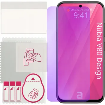 Pouzdro na mobilní telefon Hybridní Sklo Anti-Blue 9H na displej pro Nubia V80 Design