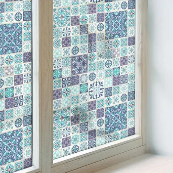 Stínítko do auta Samolepicí fólie na okno proti slunci – mléčná, květinové dlaždice, 200x116 cm