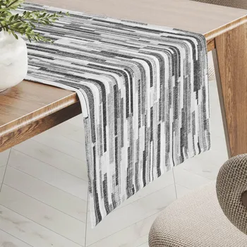 ubrus Dekorační běhoun na stůl Leona LN-175 Šedo-černé proužky 20x120 cm