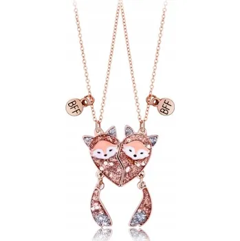 Náhrdelník NÁHRDELNÍK PŘÁTELSTVÍ BFF S MAGNET PRO KAMARÁDKU LIŠKA DÁREK LIŠKY 2ks