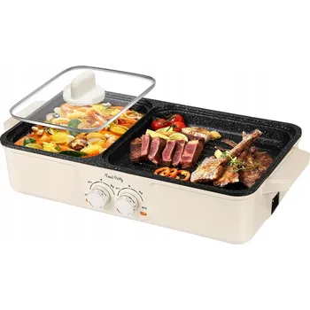 Zahradní gril ELEKTRICKÝ STOLNÍ GRIL S FUNKCÍ HOT POT 2V1 BBQ BEZ KOUŘE 1500W