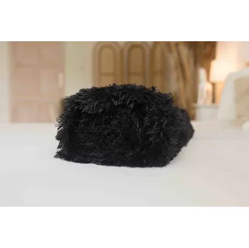 Dětská deka JERRY FABRICS Deka s dlouhým vlasem černá Polyester, 150/200 cm