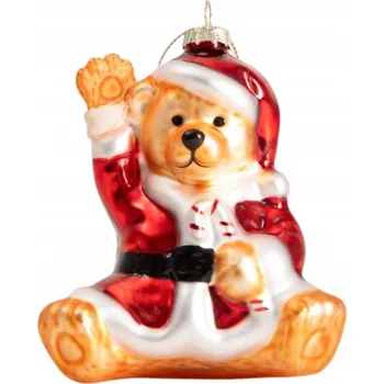 Vánoční dekorace Vánoční Koule GLASSO vánoční medvídek 11 cm HOMLA