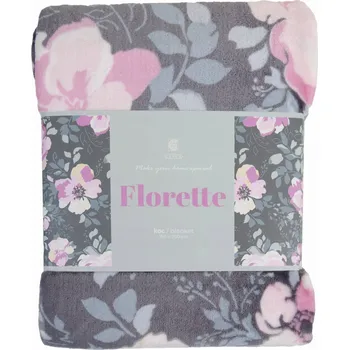 Prostěradlo Deka Florette květiny mikrovlákno 150x200 růžová
