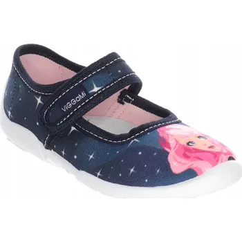 Dívčí obuv Viggami dětské papuče na suchý zip, modré, velikost 26