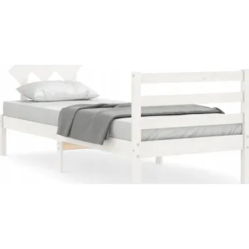 Postel Bílá postel z masivního borovicového dřeva 195,5 x 95,5 x 81 cm