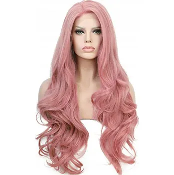 Karnevalová paruka Korbi paruka dlouhé růžové vlnité vlasy