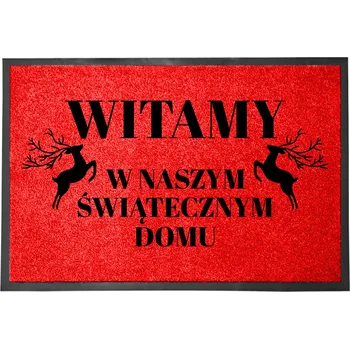 Vánoční dekorace VSTUPNÍ ROHOŽKA ČERVENÁ 40X60 CM VÁNOČNÍ DÁREK | VÁNOČNÍ DŮM