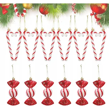 Vánoční dekorace Sady bonbónových tyčinek na vánoční stromeček k dekoraci 18 ks