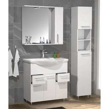 Koupelnový nábytek Vcm 4dílná umyvadlová skříňka Lisalo XL, bílá