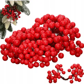 Vánoční dekorace Jeřabina na drátku větvička vánoční