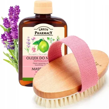 Tělový olej Kartáč na suchou masáž + Olej proti celulitidě