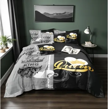 Povlečení Povlečení KINGDOM BLACK AND GREY 7-dílná sada 140x200 cm