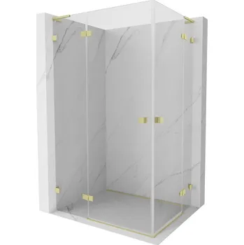 Sprchové dveře MEXEN/S - Lunar L Duo sprchový kout dveře křídlové 110 x 70, transparent, zlato kartáčovaná 834L-110L-070P-55-00