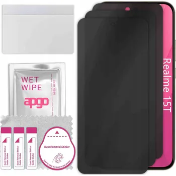 Pouzdro na mobilní telefon 3x Hybridní Sklo s Filtrem Soukromí pro Realme 15T, PRIVACY