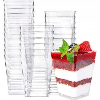 Jednorázové nádobí Plastové kelímky na dezerty FINGER FOOD SPACE4 pro catering 200 Ml 24 ks