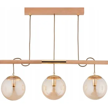 Alfa Dřevěné závěsné svítidlo s jantarovými stínidly 3xE14 10W