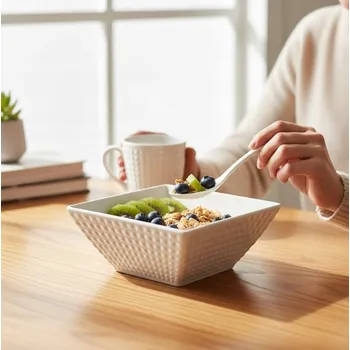 Salátová miska porcelánová miska na salát bílá LUXITO Karro 15 cm