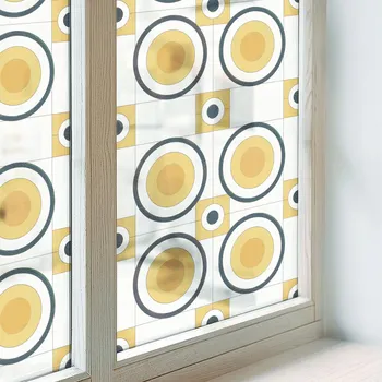 Polep vozidla Samolepka Fólie na Mléčné okno Ozdobná Samolepicí Retro kruhy 200x100