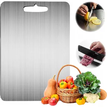 Kuchyňské prkénko PRKÉNKO NA KRÁJENÍ Z NEREZOVÉ OCELI ROBUSTNÍ HYGIENICKÉ 46X30CM kovové