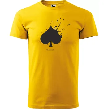 Pánské tričko Sablio Tričko s potiskem Pikový list - žluté S