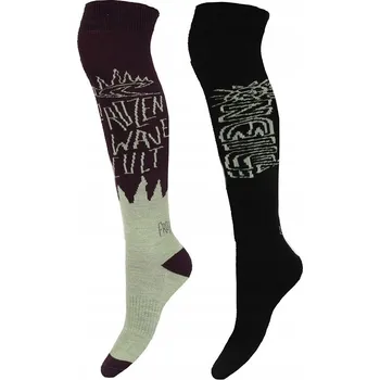 Dámské ponožky VYSOKÉ LYŽAŘSKÉ PONOŽKY O'NEILL SKI KNEEHIGH FROZEN WAVE 2 PÁRY 35-38