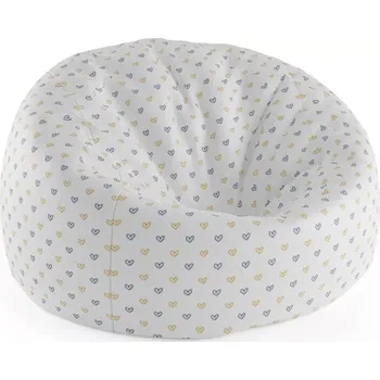 Sedací pytel Sablio Sedací vak Cocoon Malované srdce na bílé - 115 x 75 x 45 cm