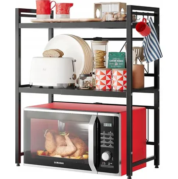 regál KUCHYŇSKÝ REGÁL POLICE NA MIKROVLNNKU KOŘENKY ORGANIZÉR KOVOVÝ NASTAVITELNÝ