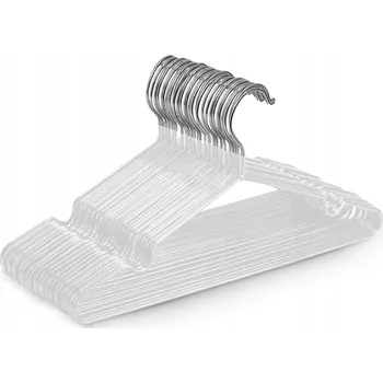 Věšák VĚŠÁKY NA OBLEČENÍ 20 KUSŮ KOVOVÉ, GUMOVANÉ, PROTISKLUZOVÉ, 42 CM