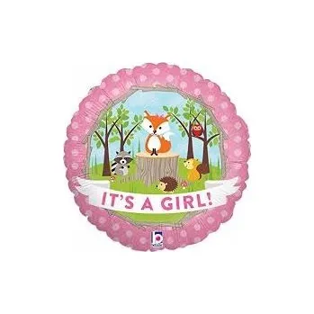 Balónek Balónek na Baby Shower – Lesní zvířátka – Pro holčičku