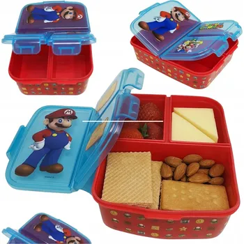 Svačinový box KRABIČKA S PŘIHRÁDKAMI PRO DĚTI OBĚD-BOX KRABICE KONTEJNERY