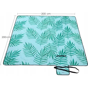 Pikniková deka TERMO PIKNIKOVÁ DEKA VELKÁ 200x200 CM VODĚODOLNÁ PLÁŽOVÁ PODLOŽKA PARK GRIL