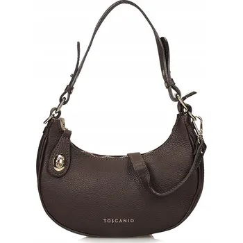 Toscanio kabelka, typ kabelka přes rameno, z pravé hovězí kůže, hnědá
