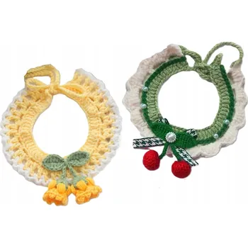 Obojek pro psa Pletený vázací obojek pro kočky 2 ks žlutá/zelená M