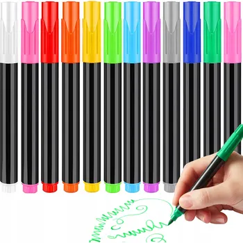 Sada křídových popisovačů v tekuté formě, 12 barev Fixy Popisovače