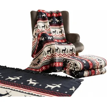 Prostěradlo VÁNOČNÍ DEKA 150x200 BAVLNA BAVLNĚNÝ PŘEHOZ