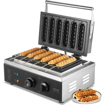 Vaflovač Vevor Vaflovač na tyčinky 6PCS 1500W nepřilnavý, regulace teploty a času