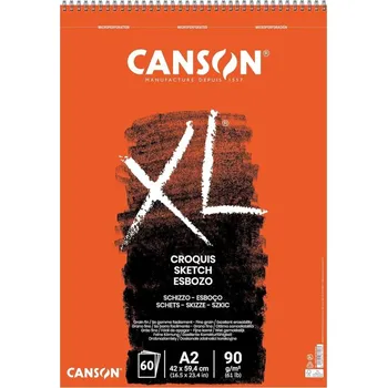 Canson XL Croquis skicák v krouž.vazbě na kratší straně (krémový, A2, 60 archů)
