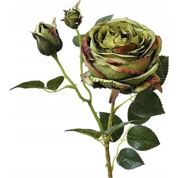 umělá květina Zelená Růže 75 cm Květina Dekorace - Velký Květ 12 cm 2 Balení